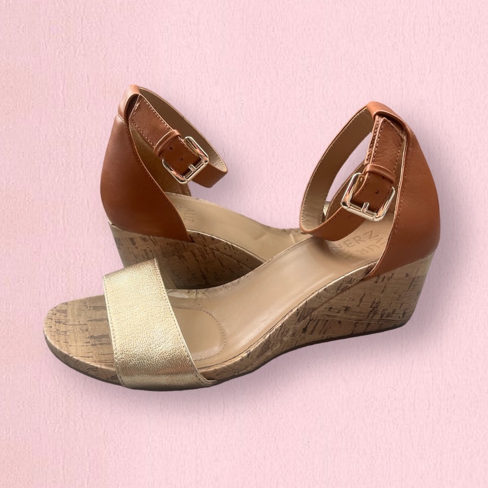 Naturalizer Leather Wedge Sandals